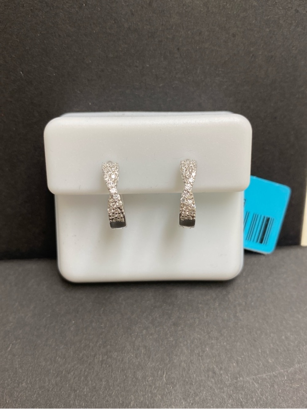 Moissanite Twisted Hoop Huggie Earrings
